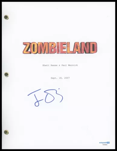 JESSE EISENBERG “ZOMBIELAND” AUTOGRAPH SIGNED COMPLETE SCRIPT SCREENPLAY ACOA COLLECTIBLE MEMORABILIA