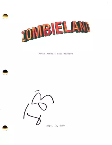 JESSE EISENBERG SIGNED AUTOGRAPH ZOMBIELAND FULL MOVIE SCRIPT SCREENPLAY COLLECTIBLE MEMORABILIA
