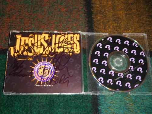 JESUS JONES GROUP SIGNED THE CRISIS MIX CD COVER COLLECTIBLE MEMORABILIA