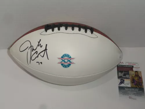 JIMBO COVERT SIGNED FOOTBALL CHICAGO BEARS SUPER BOWL XX JSA COA COLLECTIBLE MEMORABILIA
