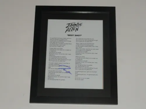 JIMMIE ALLEN SIGNED FRAMED 
