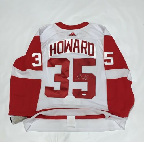JIMMY HOWARD SIGNED DETROIT RED WINGS ADIDAS CLIMALITE JERSEY LICENSED JSA COA COLLECTIBLE MEMORABILIA