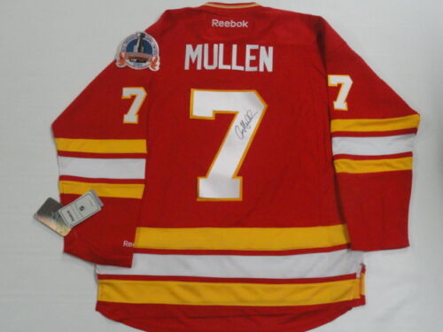 JOE MULLEN SIGNED REEBOK PREMIER CALGARY FLAMES 1989 STANLEY CUP JERSEY LICENSED