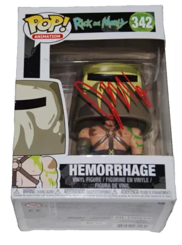 JOEL MCHALE SIGNED (RICK AND MORTY) HEMORRHAGE #342 FUNKO POP BECKETT BM98968 COLLECTIBLE MEMORABILIA