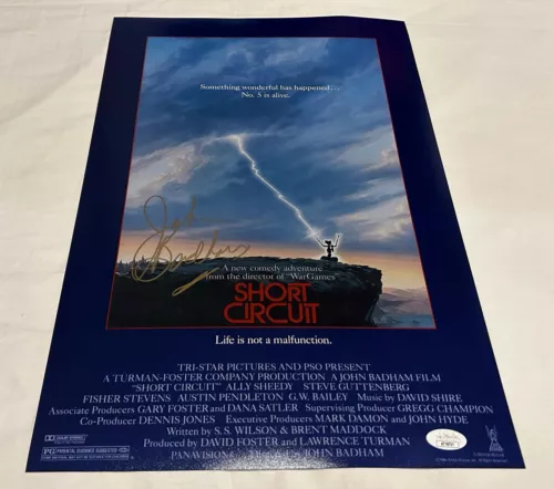 JOHN BADHAM SIGNED SHORT CIRCUIT 12X18 MOVIE POSTER JSA COLLECTIBLE MEMORABILIA