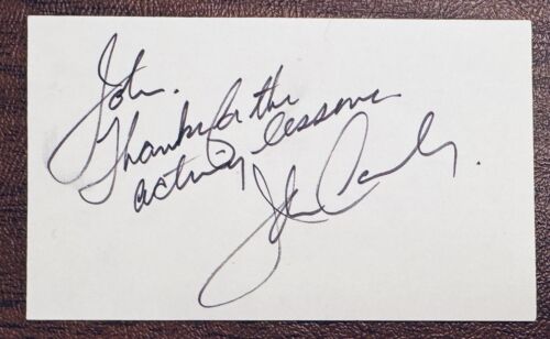 JOHN CANDY SIGNED AUTOGRAPHED 3×5 CARD FULL JSA LETTER SPACEBALLS UNCLE BUCK COLLECTIBLE MEMORABILIA
