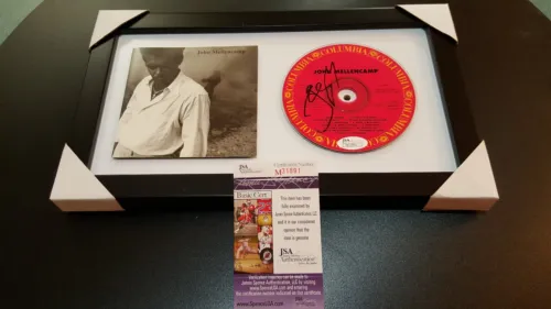 JOHN MELLENCAMP FRAMED AUTOGRAPHED SELF TITLED CD SIGNED JSA AUTHENTICATED
