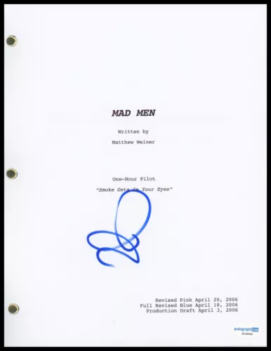 JOHN SLATTERY “MAD MEN” AUTOGRAPH SIGNED COMPLETE PILOT EPISODE SCRIPT B ACOA COLLECTIBLE MEMORABILIA