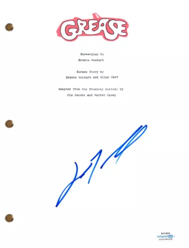 JOHN TRAVOLTA SIGNED AUTOGRAPH GREASE MOVIE SCRIPT FULL SCREENPLAY ACOA COA COLLECTIBLE MEMORABILIA