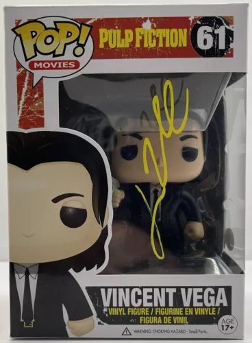 JOHN TRAVOLTA SIGNED AUTOGRAPHED VINCENT VEGA PULP FICTION FUNKO POP JSA COA COLLECTIBLE MEMORABILIA