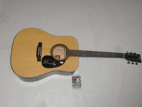 JOHN WAITE SIGNED FULL-SIZE NATURAL ACOUSTIC GUITAR PROOF JSA COA COLLECTIBLE MEMORABILIA