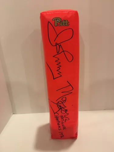 JOHNNY MAJORS SIGNED TOUCHDOWN PYLON PITT PANTHERS 1976 CHAMPS JSA COA