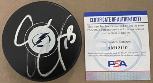JON COOPER SIGNED AUTOGRAPHED TAMPA BAY LIGHTNING HOCKEY PUCK PSA/DNA COLLECTIBLE MEMORABILIA