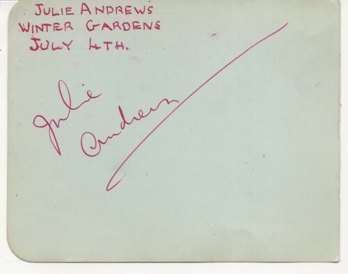 JULIE ANDREWS & ISSY BONN REAL HAND SIGNED VINTAGE ALBUM PAGE JSA COA COLLECTIBLE MEMORABILIA