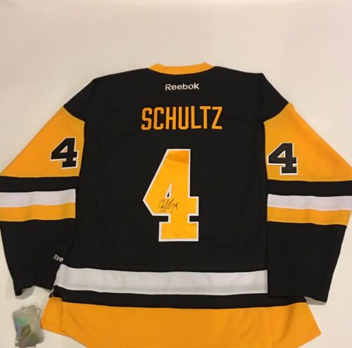 JUSTIN SCHULTZ SIGNED PENGUINS ADIDAS 2017 STANLEY CUP JERSEY 2016 JSA COA