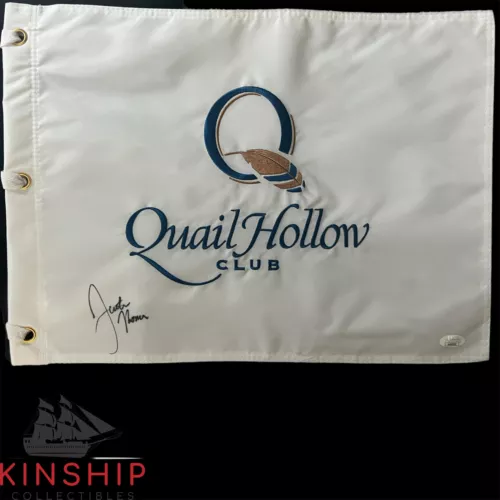 JUSTIN THOMAS SIGNED QUAIL HOLLOW PIN FLAG JSA PGA CHAMPIONSHIP GOLF AUTO G71 COLLECTIBLE MEMORABILIA