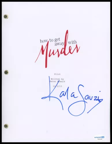 KARLA SOUZA “HOW TO GET AWAY WITH MURDER” AUTOGRAPH SIGNED PILOT SCRIPT ACOA COLLECTIBLE MEMORABILIA