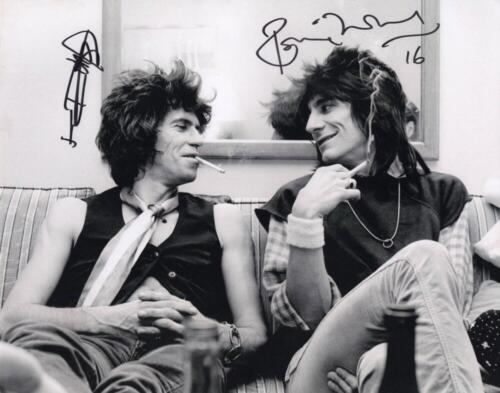 KEITH RICHARDS & RONNIE WOOD SIGNED AUTOGRAPH 11×14 PHOTO THE ROLLING STONES JSA COLLECTIBLE MEMORABILIA