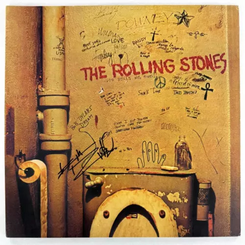 KEITH RICHARDS ROLLING STONES SIGNED AUTOGRAPH ALBUM RECORD BEGGARS BANQUET BAS COLLECTIBLE MEMORABILIA