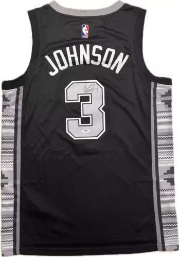 KELDON JOHNSON SIGNED JERSEY PSA SAN ANTONIO SPURS AUTOGRAPHED COLLECTIBLE MEMORABILIA