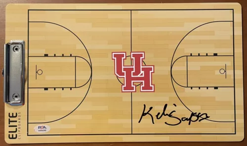 KELVIN SAMPSON SIGNED AUTOGRAPHED HOUSTON COUGARS COACHES CLIPBOARD PSA/DNA COA COLLECTIBLE MEMORABILIA