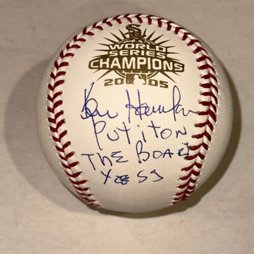 KEN HARRELSON SIGNED OFFICIAL 2005 WORLD SERIES BASEBALL PUT IT ON BOARD INS BAS COLLECTIBLE MEMORABILIA