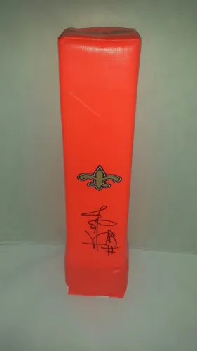 KENNY VACCARO SIGNED TOUCHDOWN PYLON NEW ORLEANS SAINTS AUTOGRAPHED FOOTBALL COLLECTIBLE MEMORABILIA