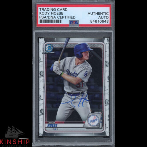 KODY HOESE SIGNED 2020 BOWMAN CHROME TRADING CARD PSA DNA SLABBED AUTO C2208 COLLECTIBLE MEMORABILIA