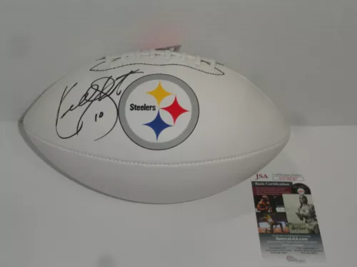 KORDELL STEWART SIGNED PITTSBURGH STEELERS LOGO FOOTBALL AUTOGRAPHED JSA COA COLLECTIBLE MEMORABILIA