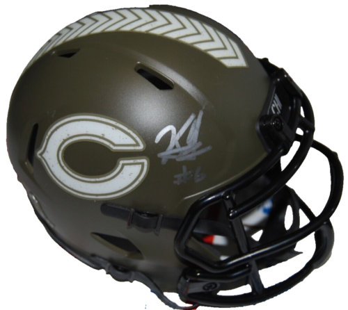 KYLER GORDON SIGNED (CHICAGO BEARS SALUTE MINI FOOTBALL HELMET PSA/DNA AN42549 COLLECTIBLE MEMORABILIA