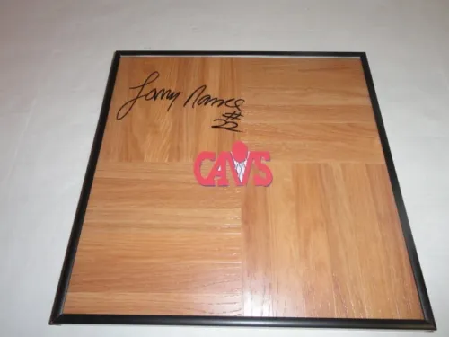 LARRY NANCE SIGNED FRAMED 12X12 FLOORBOARD CLEVELAND CAVALIERS