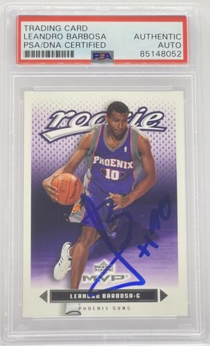 LEANDRO BARBOSA SIGNED AUTO 2003-04 MVP ROOKIE CARD WARRIORS PSA/DNA SLAB COLLECTIBLE MEMORABILIA