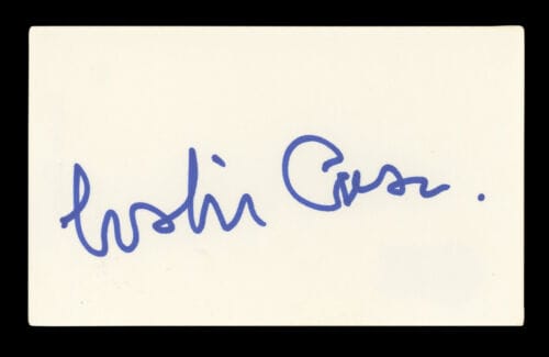 LESLIE CARON AN AMERICAN IN PARIS SIGNED 3×5 INDEX CARD AUTOGRAPHED BAS #AD70142 COLLECTIBLE MEMORABILIA