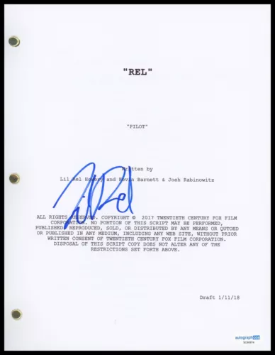 LIL REL HOWERY “REL” AUTOGRAPH SIGNED COMPLETE PILOT EPISODE SCRIPT ACOA COLLECTIBLE MEMORABILIA