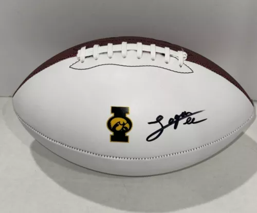 LOGAN LEE SIGNED FOOTBALL IOWA HAWKEYES NFL STAR PROOF COLLECTIBLE MEMORABILIA