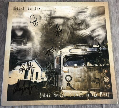 LUKAS NELSON & PROMISE OF THE REAL BAND SIGNED NAKED GARDEN VINYL RECORD ALBUM COLLECTIBLE MEMORABILIA