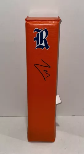 LUKE MCCAFFREY SIGNED TOUCHDOWN PYLON RICE OWLS NFL STAR PROOF COLLECTIBLE MEMORABILIA