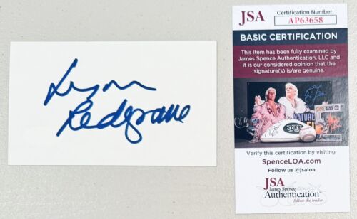 LYNN REDGRAVE SIGNED AUTOGRAPHED 3×5 CARD JSA CERT GEORGY GIRL COLLECTIBLE MEMORABILIA