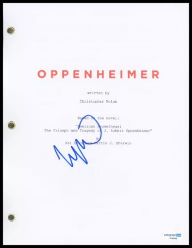 MACON BLAIR “OPPENHEIMER” AUTOGRAPH SIGNED ‘LLOYD GARRISON’ SCRIPT SCREENPLAY COLLECTIBLE MEMORABILIA