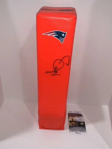MARK WAHLBERG SIGNED TOUCHDOWN PYLON NEW ENGLAND PATRIOTS FOOTBALL JSA COA
