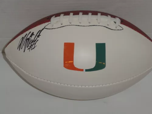 MARK WALTON SIGNED FOOTBALL MIAMI HURRICANES AUTOGRAPHED STUD PROOF