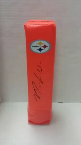 MARKUS WHEATON SIGNED TOUCHDOWN PYLON PITTSBURGH STEELERS INSCRIPTION FOOTBALL
