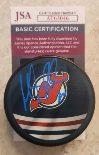 Martin Brodeur Signed Reverse Retro Puck w/ JSA COA #AT63046 New Jersey Devils