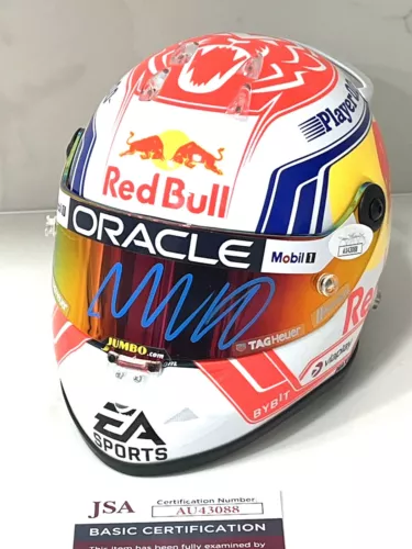 Max Verstappen Hand Signed Official GP Mini Helmet 1:2 Champ JSA CERT