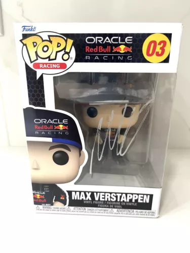 Max Verstappen Hand Signed Oracle RedBull Racing F1 Funko Pop JSA LOA