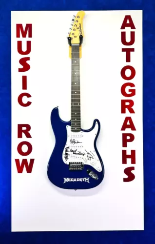 MEGADETH MENZA MUSTAINE FRIEDMAN ELLEFSON SIGNED AUTO ELECTRIC GUITAR JSA COA COLLECTIBLE MEMORABILIA