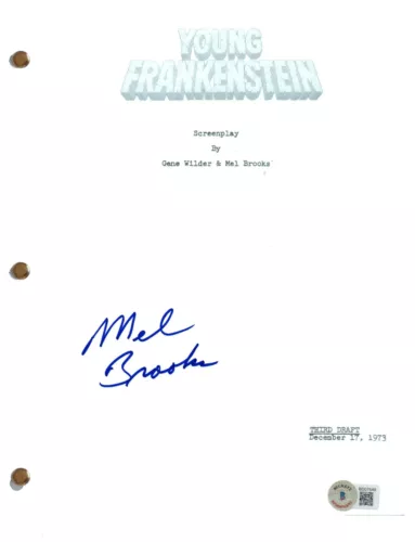 MEL BROOKS SIGNED AUTOGRAPH YOUNG FRANKENSTEIN FULL MOVIE SCRIPT BECKETT COA COLLECTIBLE MEMORABILIA