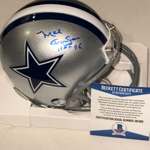 MEL RENFRO SIGNED DALLAS COWBOYS MINI-HELMET W/ BECKETT COA & HOF INSC (BAS) COLLECTIBLE MEMORABILIA