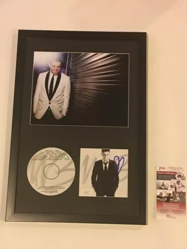 MICHAEL BUBLE SIGNED FRAMED 12X18 “IT’S TIME” CD DISPLAY RARE JSA COA COLLECTIBLE MEMORABILIA