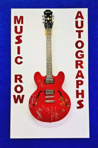 MICHAEL J. FOX C. LLOYD H. LEWIS THOMPSON J. TOLKAN SIGNED EPIPHONE GUITAR BTTF COLLECTIBLE MEMORABILIA